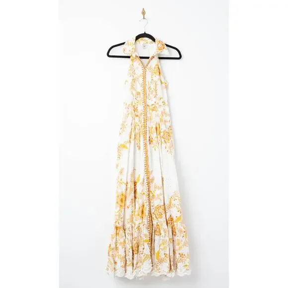 HEMANT AND NANDITA Tora Long Belt Buckle Dress in Off White - Picture 5 of 11